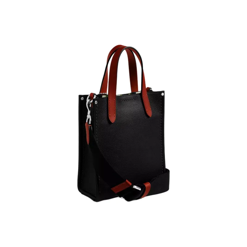 COACH Relay Leather Tote Bag, Shopping Bag, Shoulder Bag, Crossbody Bag, Handbag Trumpets Men's Black Multicolor-1
