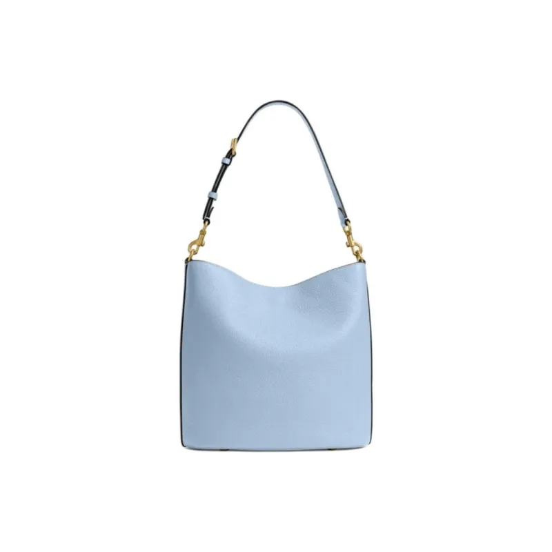 COACH Willow Polished Pebbled Leather Bucket Bags Crossbody Bag, Shoulder Bag Large Size Women's Blue-2