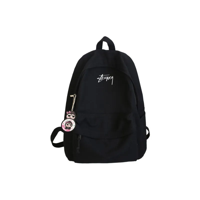 ADOONGA Canvas Backpack Regular Unisex Black-0