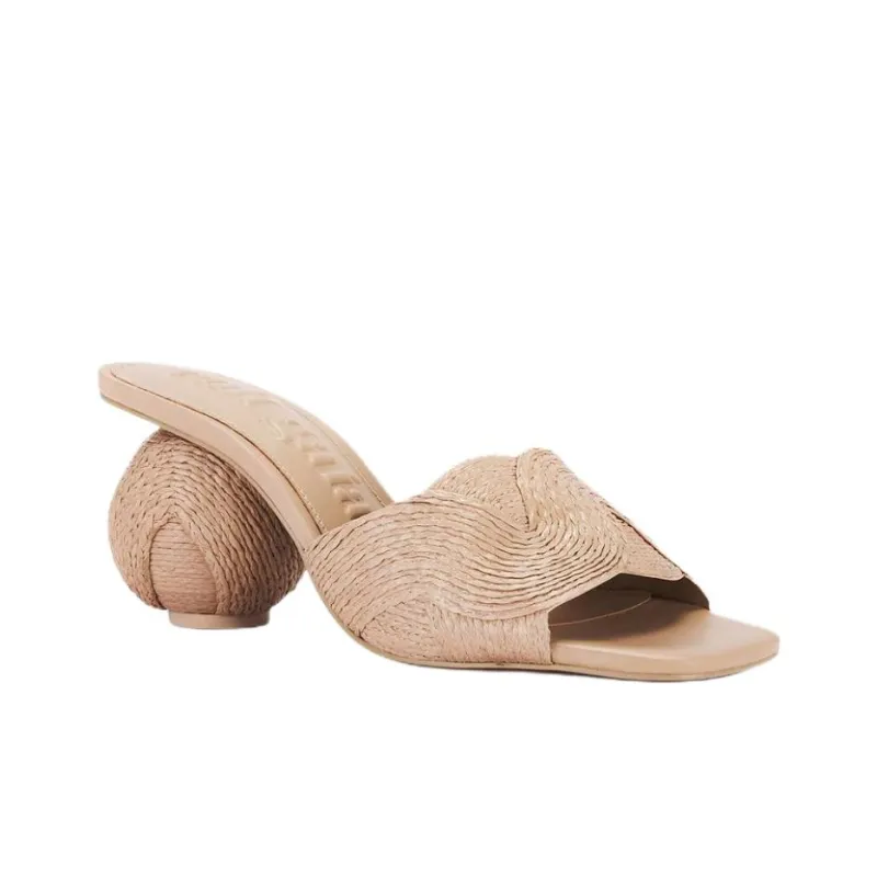 CULT GAIA Abrasion Resistant Slide Slippers 7cm Women's Beige-2