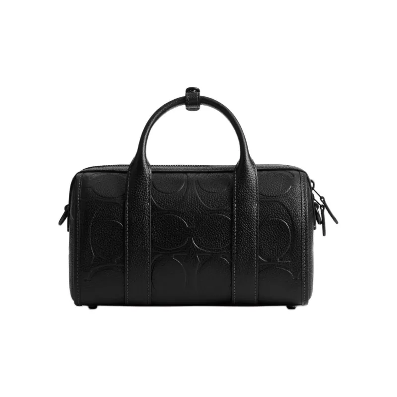 COACH GothamDuffle Polished Pebbled Leather Shoulder Bag, Crossbody Bag, Handbag Medium Size Men's Black-1