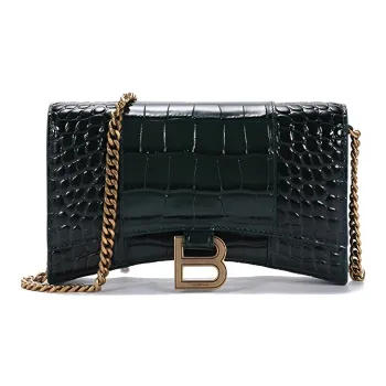 Balenciaga Cow Leather Hourglass Bag, Wallet, Shoulder Bag, Crossbody Bag Mini Women's Green