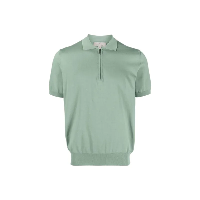 Canali Cotton Zip Polo Shirt-0