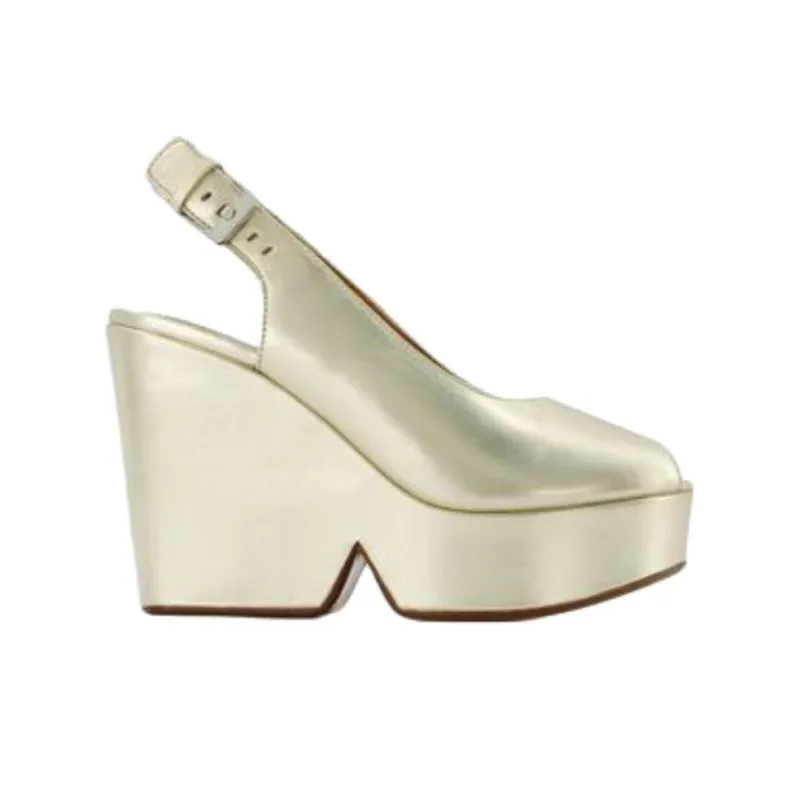 CLERGERIE Dylan9 Wedge Heel High Heels Women's Gold-1