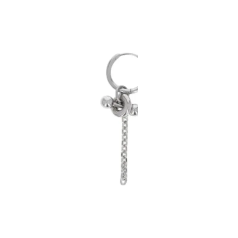 Balenciaga Brass, Stainless Steel, Palladium, Crystal, Pearl Earrings Unisex Silver-2