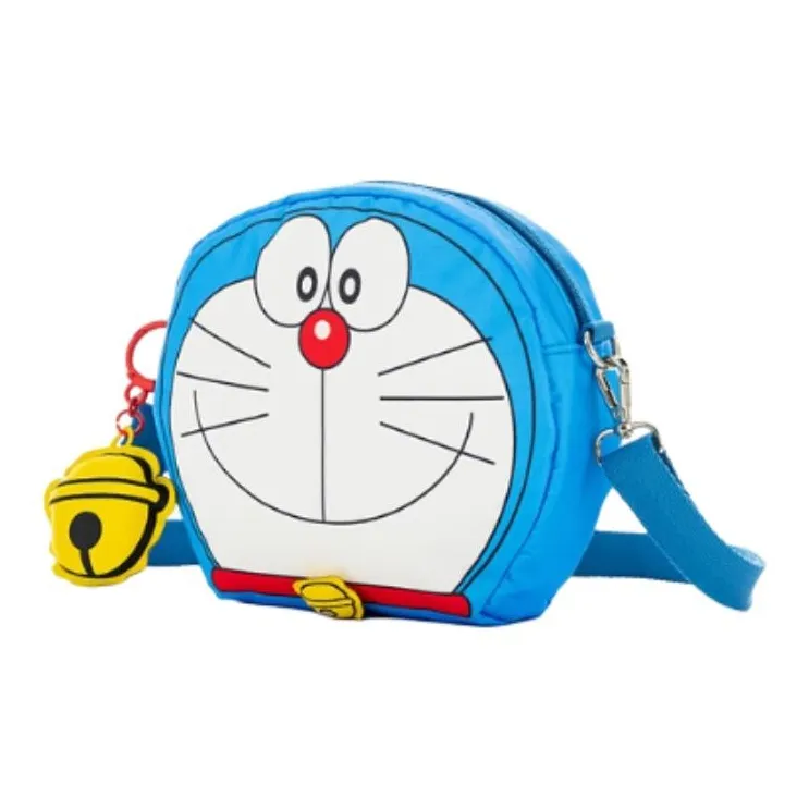 LeSportsac Doraemon/Doraemon, Collaboration Fabric Shoulder Bag Trumpets Unisex Blue & White & Yellow-1