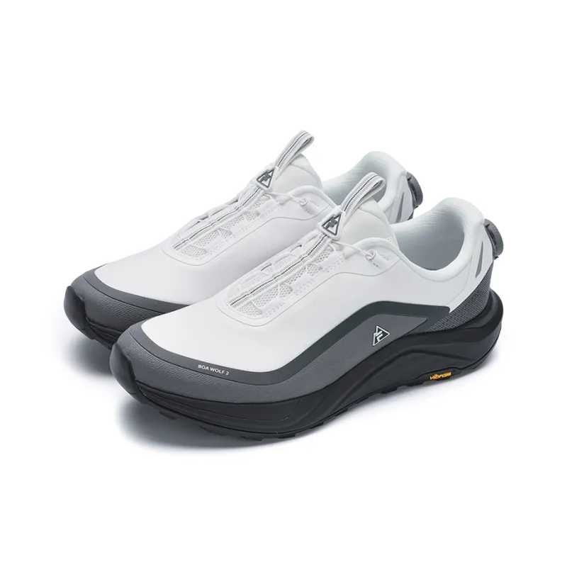FILA BOA WOLF Anti Slip Wear Resistant Low Top Trail Running Shoes Men's White Gray-2