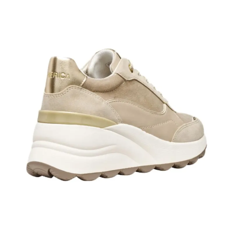 GEOX Spherica Ec13 Low Top Casual Shoes Women's Light Gold-5