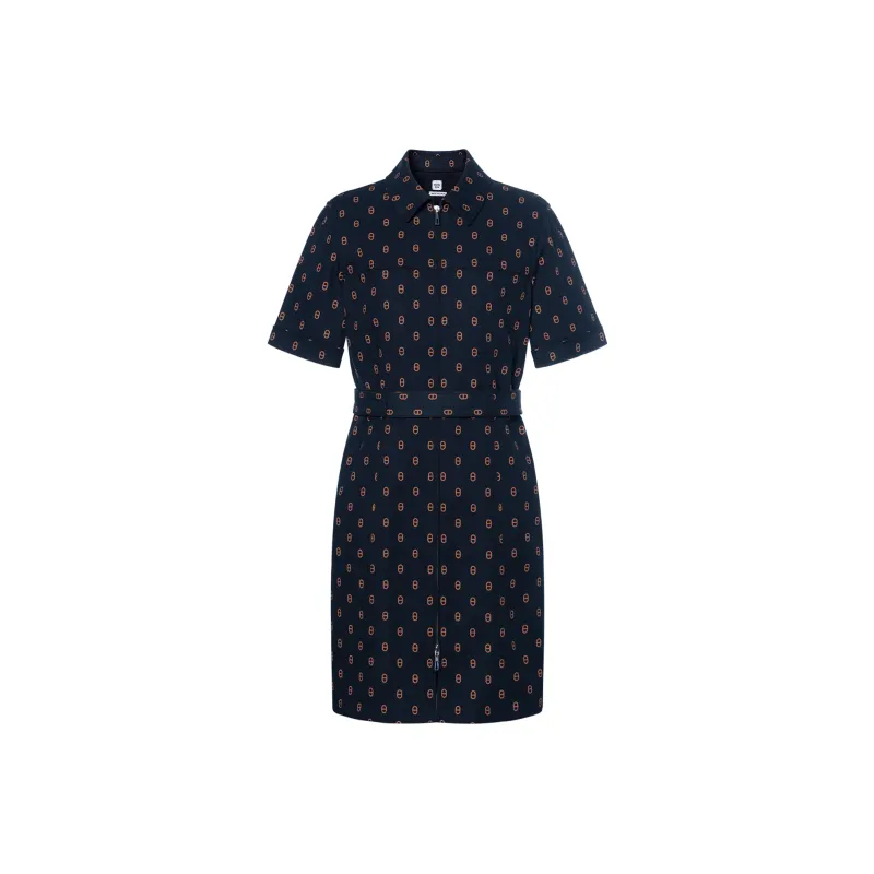HERMES SS25 Short Sleeved Dress Women's Blue-0