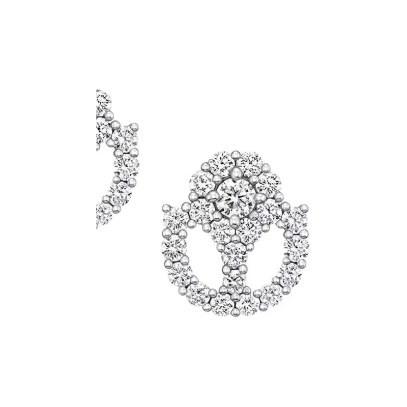 HARRY WINSTON Platinum Earrings Women's Silver-2