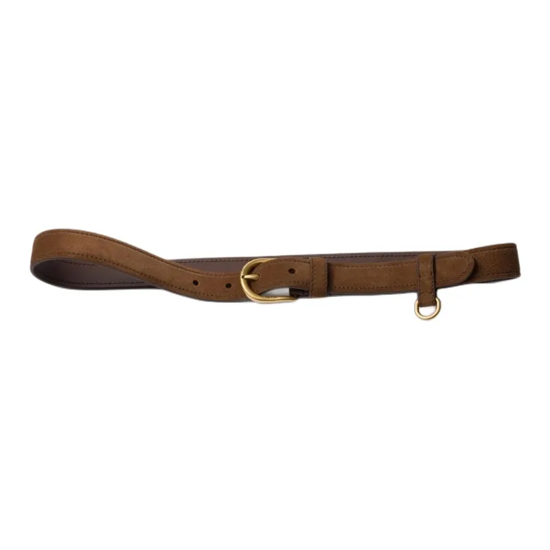 PRADA Suede Leather Belts Women's Brown -1