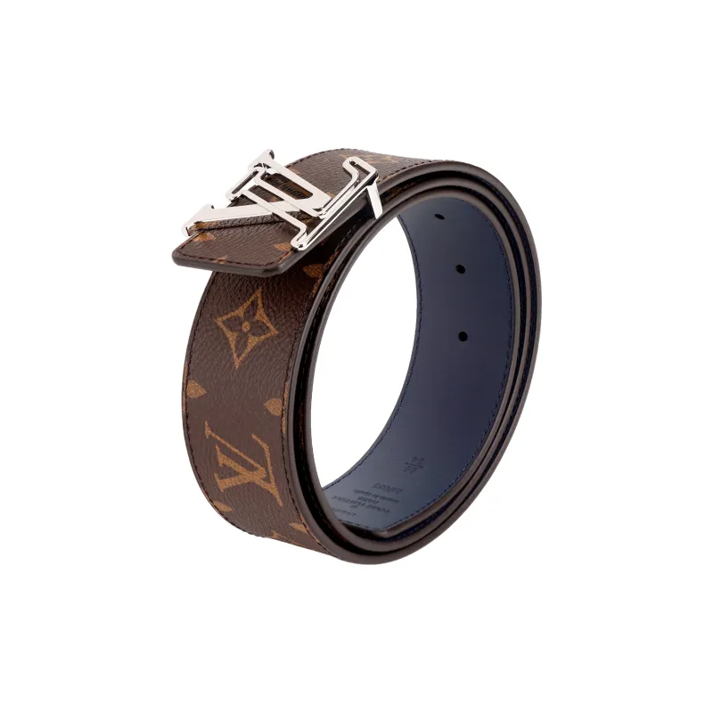 LOUIS VUITTON Cow Leather Belts Men's Brown Width 4cm-2