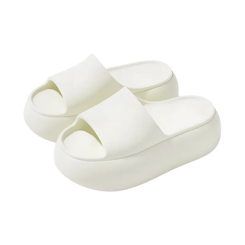 Soft Minimalist Solid Color Cloud Step Thick Sole, Summer Air EVA Versatile, Dopamine Dressing, Slippers, Women's-5