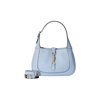 GUCCI Jackie 1961 Leather Crossbody Bag, Shoulder Bag Medium Size Women's Light Blue