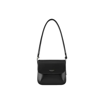AMANI Cow Leather Shoulder Bag Women's Black