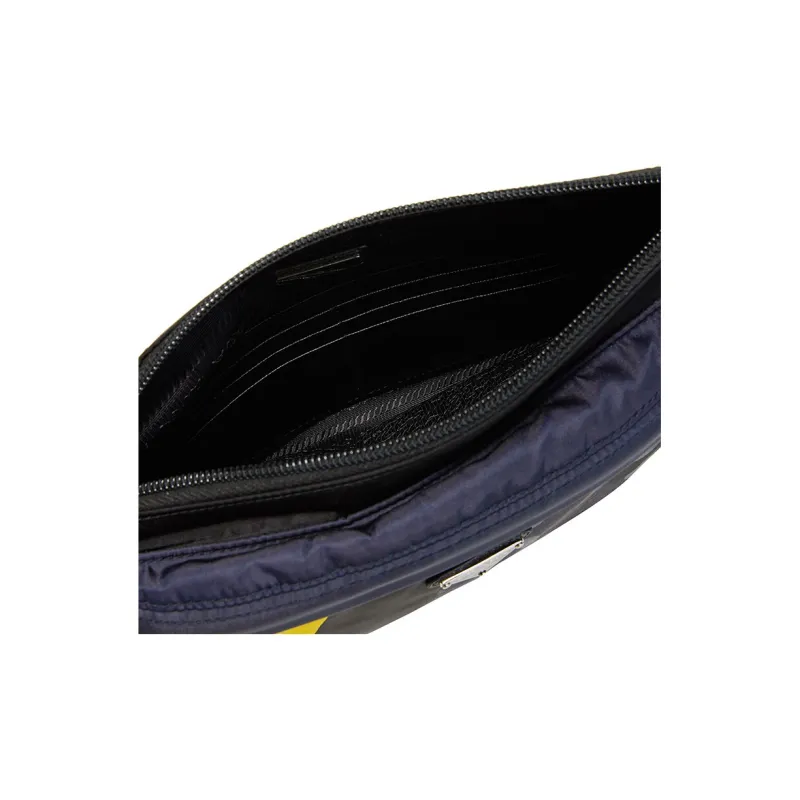 PRADA Nylon, Calfskin Toiletry Bag Men's Black Yellow-3