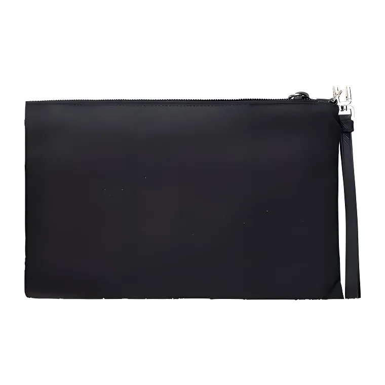 PRADA Nylon, Calfskin Toiletry Bag Men's Black Yellow-2