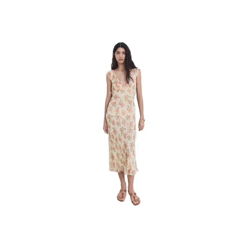 MANGO Sleeveless Dresses Women's Light Beige-0