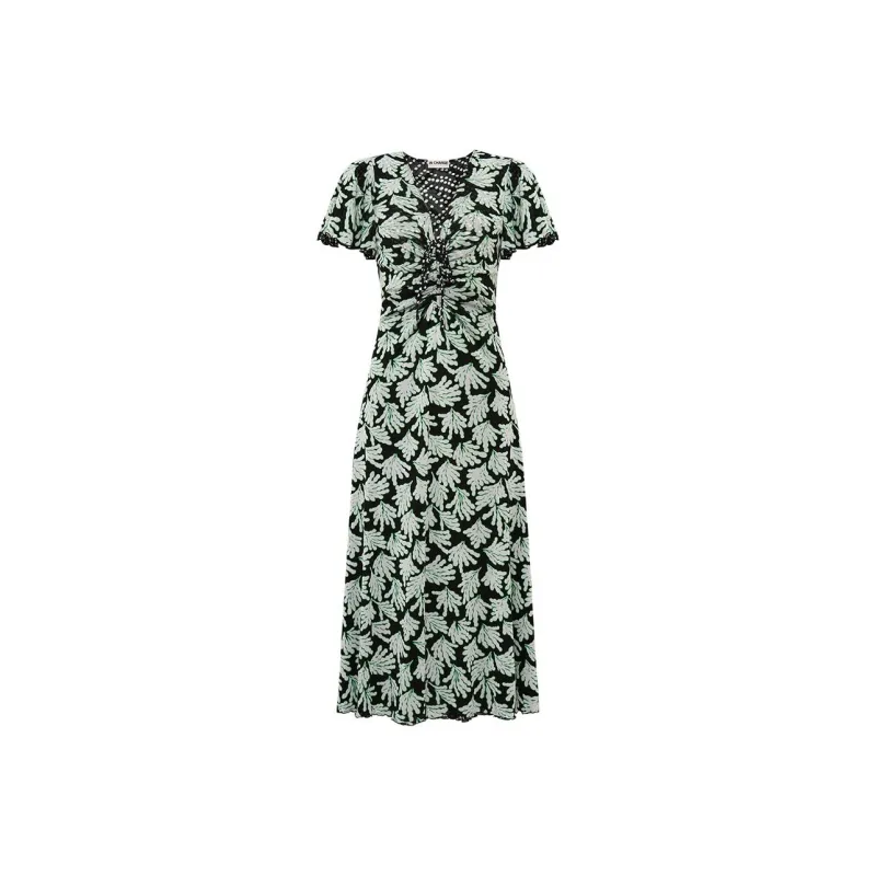 Diane Von Furstenberg FW25 Short Sleeved Dress Women's Green-0