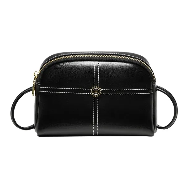 Narandu Cow Leather Cell Phone Pouch, Shoulder Bag, Crossbody Bag Mini Women's Midnight Black-0