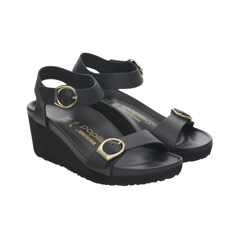 Birkenstock Soley Ring Buckle One Strap Sandals 4cm Women's Black-2