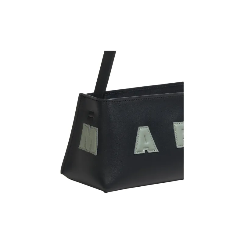 MARNI Calfskin Shoulder Bag Women's Black-3