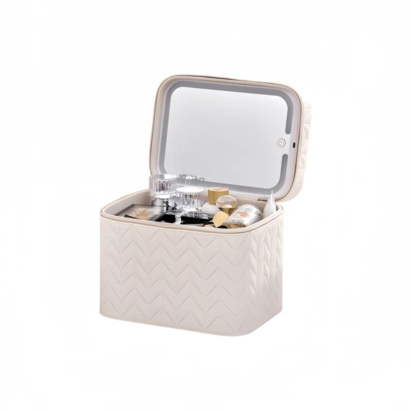MUYAXUAN Portable Travel Dust Resistant Cosmetics With Light Up Makeup Bag-4