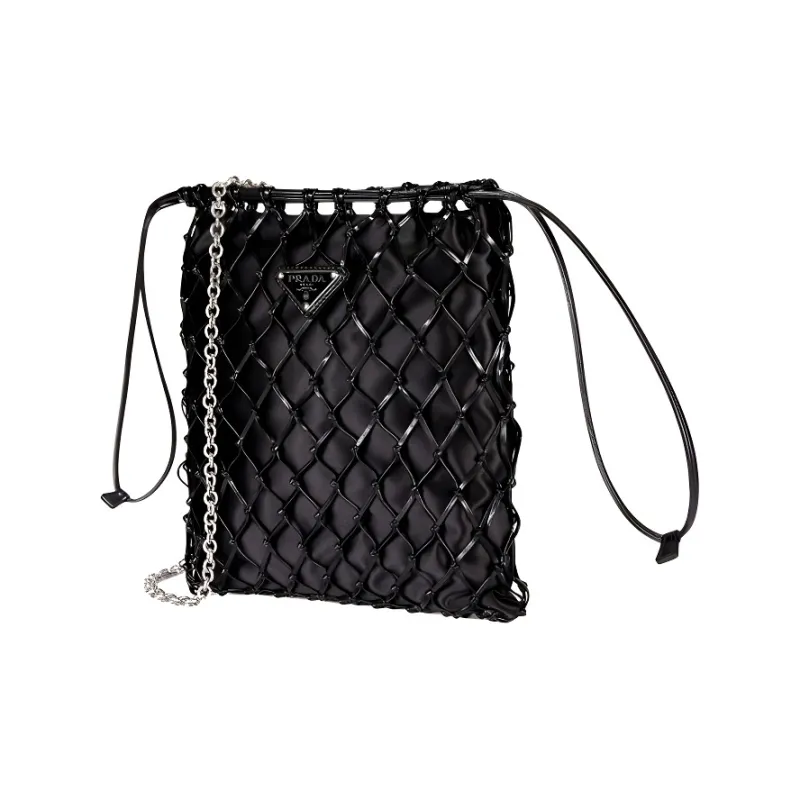 PRADA Nylon Fabric Shoulder Bag, Crossbody Bag Women's Black-2