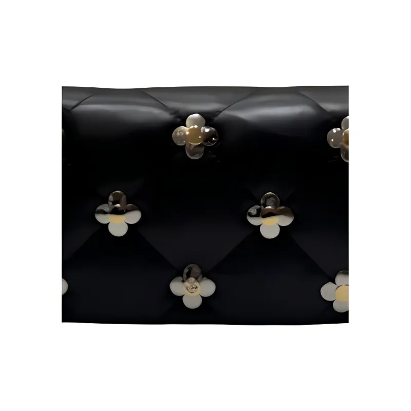 TORY BURCH Kira Multi Clover Diamond Quilt Chain Wallet Black-3