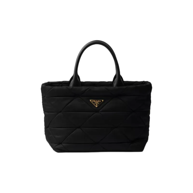 PRADA Re Nylon Tote Bag, Shopping Bag, Shoulder Bag, Crossbody Bag, Handbag Medium Size Unisex Black-0
