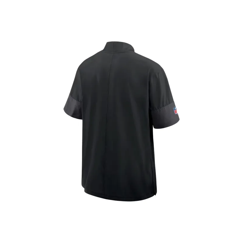 Nike Las Vegas Raiders Sideline Coach Men's Nike Nfl 1/2 Zip Short Sleeve Hooded Jacket-1