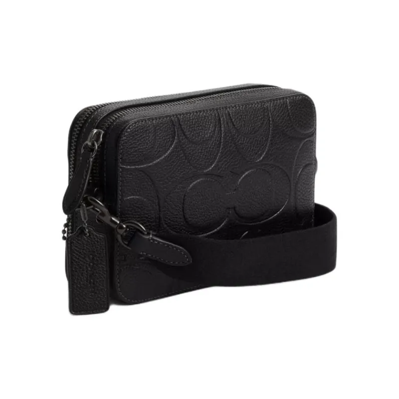 COACH Charter Leather Shoulder Bag Trumpets Men's Black-1
