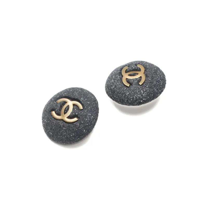 CHANEL 1994 Stone Button Earrings-1