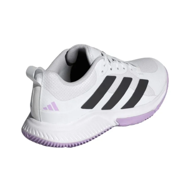 Adidas Court Team Bounce 2.0 Anti Slip Wear Resistant Low Top Training Shoes Women's White Purple-3