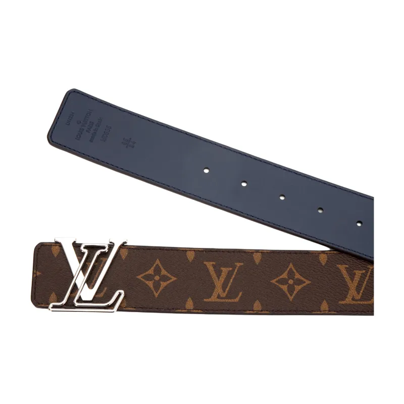 LOUIS VUITTON Cow Leather Belts Men's Brown Width 4cm-3