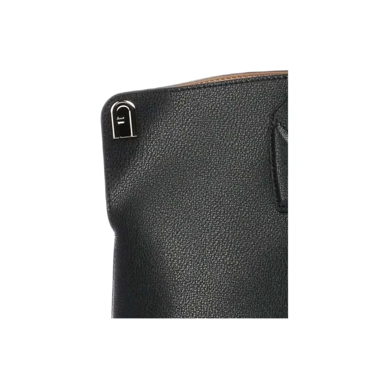 Furla Paradiso Leather Shoulder Bag Tubas Women's Black-4