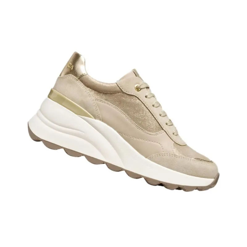 GEOX Spherica Ec13 Low Top Casual Shoes Women's Light Gold-2