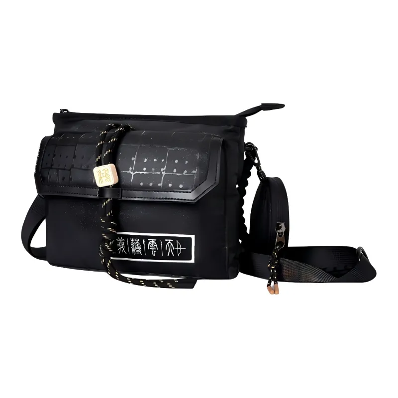 Erke Textile Fabrics Shoulder Bag Crossbody Bag Regular Unisex Jet Black-1