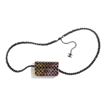 CHANEL Rhinestone Evening Bag, Crossbody Bag, Shoulder Bag Regular Women's Black & Multicolor