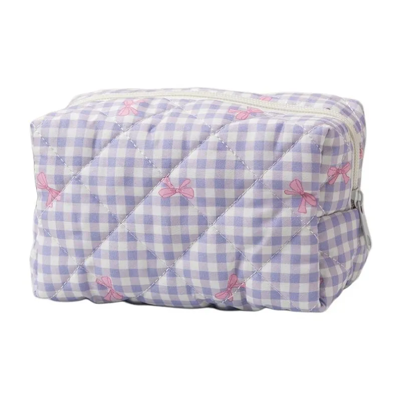 ZHIYIN Bowknot Square Portable Skincare Storage Bag Large Capacity Travel Toiletry Bag Make up Tools-4
