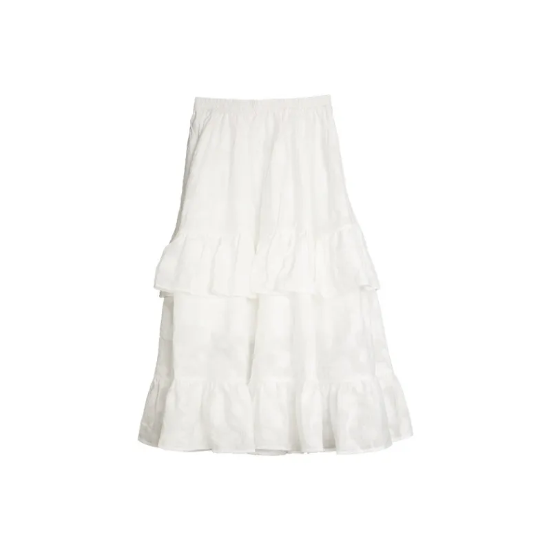 ELLE Casual Long Skirts Women's White-1