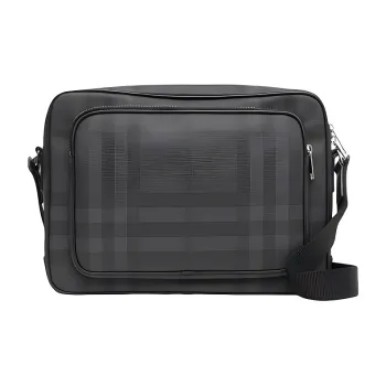 Burberry Nylon Fabric Messenger Bag, Crossbody Bag, Shoulder Bag Men's Charcoal Black