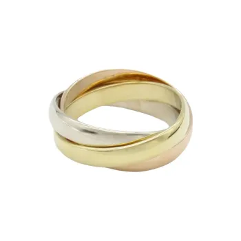 Cartier 2010s 18K White Gold And Yellow Gold Trinity Ring