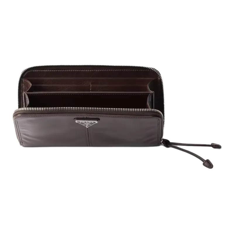 PRADA Cow Leather Wallet Unisex Dark Brown-3