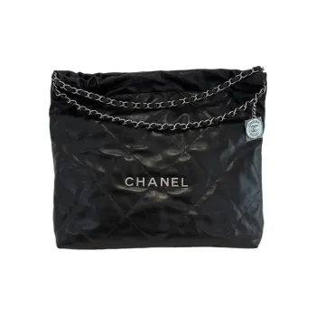 CHANEL 22Bag Bright Calfskin Tote Bag, Shopping Bag, Handbag, Shoulder Bag Women's Dark Brown