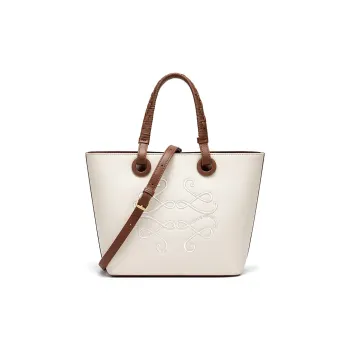 CNOLES Synthetic Leather Mom Bag Crossbody Bag Shoulder Bag Basket Bag Regular Women's Cream White