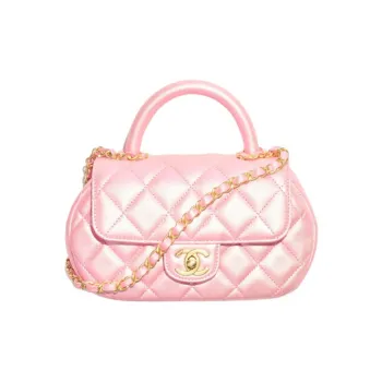 CHANEL Pearl Lambskin Shoulder Bag, Crossbody Bag, Handbag Trumpets Women's Coral Pink