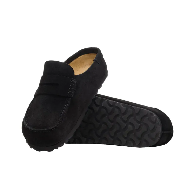 Birkenstock Naples Rubber Sole Abrasion Resistant Closed Toe Slippers Unisex Black Regular Loose Fit-5