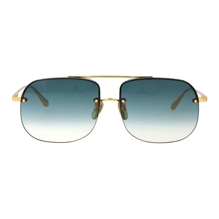 Linda Farrow Titanium Aviator Sunglasses Men's Gold-3