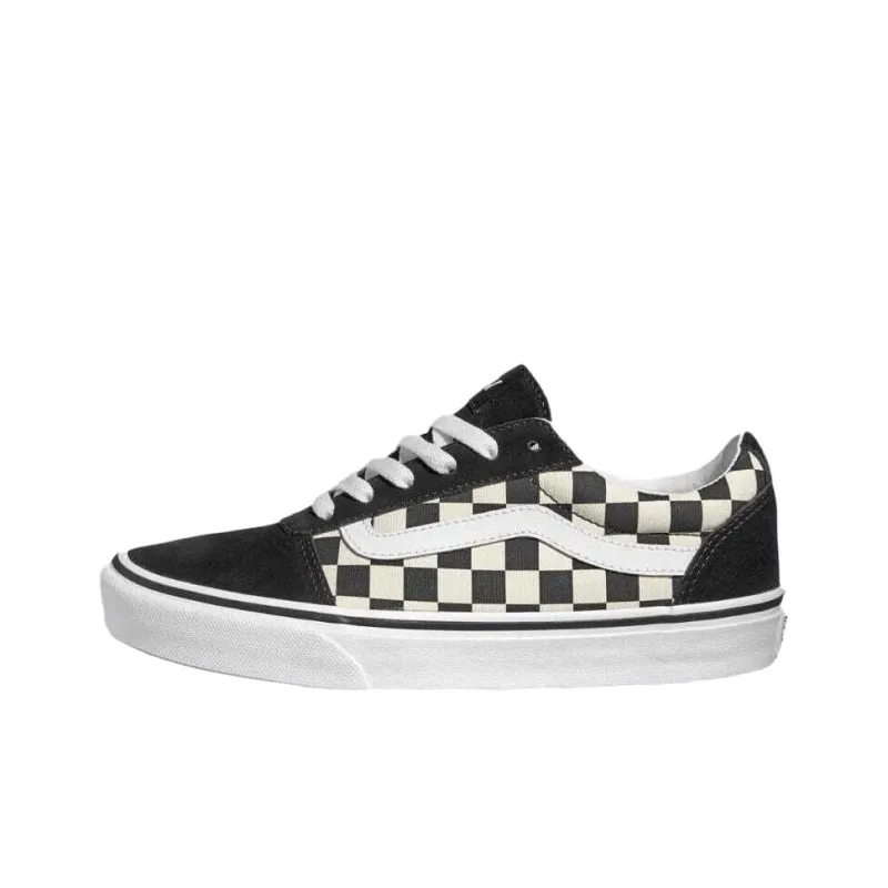 Vans Ward Abrasion Resistant Low Top Skateboard Shoes Women's Black White-0